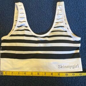 Skinnygirl Black and white Striped Bra